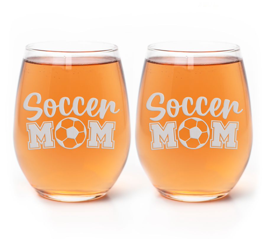 Soccer Mom Full Ball Stemless Wine Glass