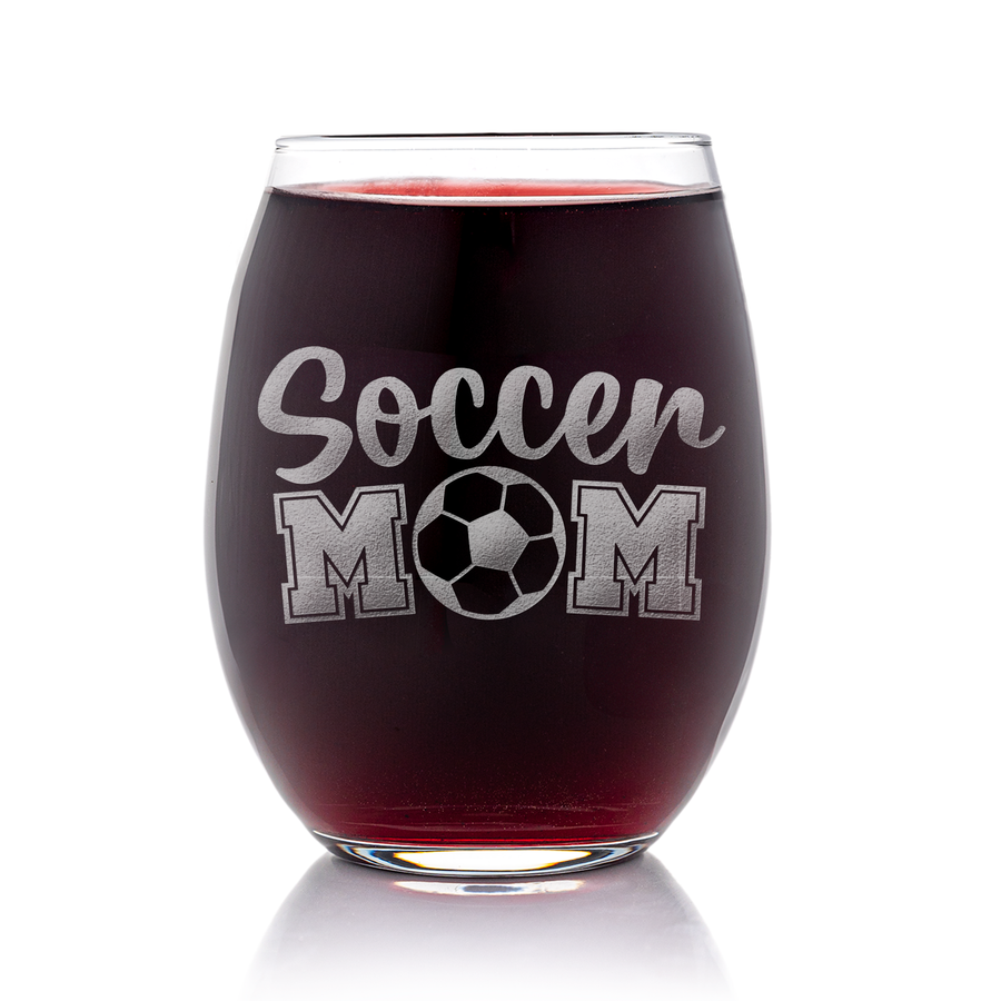 Soccer Mom Full Ball Stemless Wine Glass
