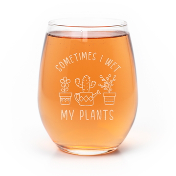 Sometimes Wet Plants Stemless Wine Glass