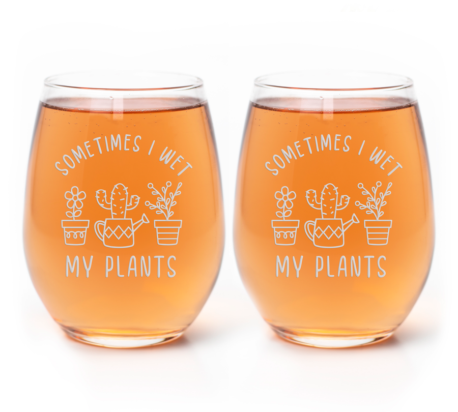 Sometimes Wet Plants Stemless Wine Glass