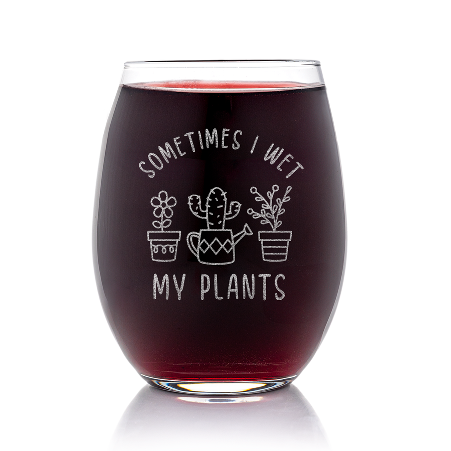 Sometimes Wet Plants Stemless Wine Glass