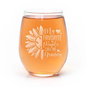Sunflower Favorite Granny Stemless Wine Glass