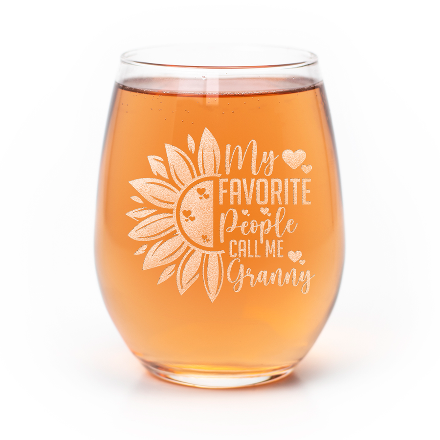 Sunflower Favorite Granny Stemless Wine Glass