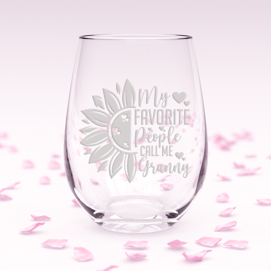 Sunflower Favorite Granny Stemless Wine Glass