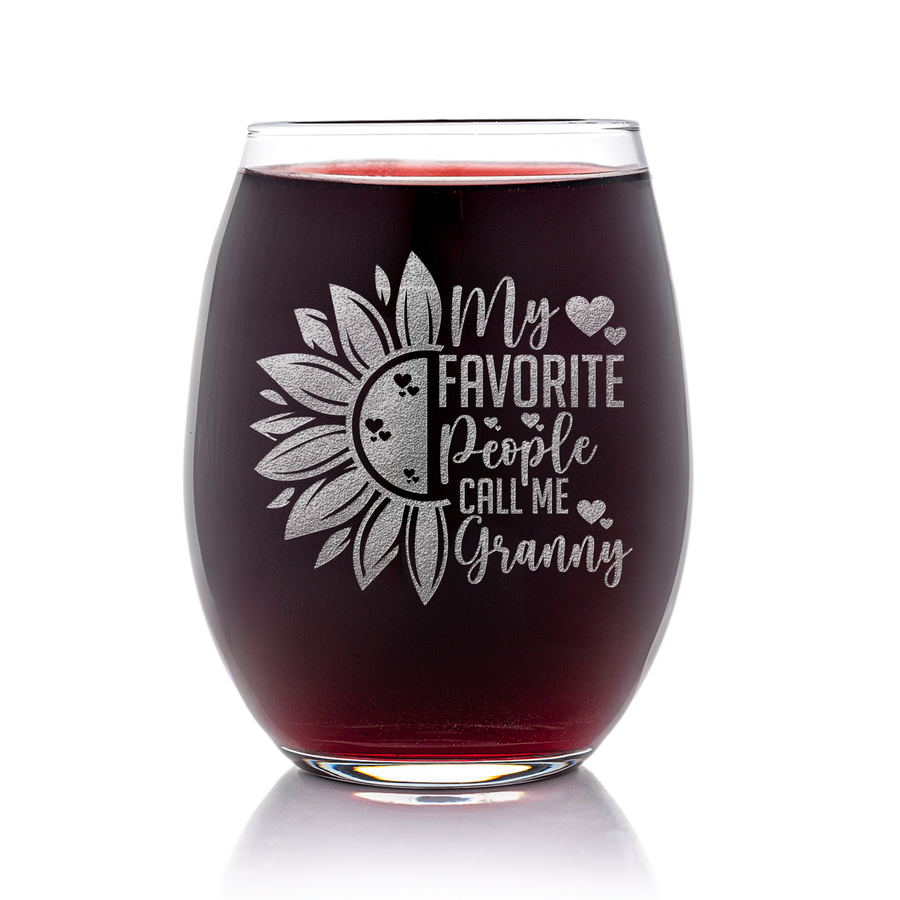 Sunflower Favorite Granny Stemless Wine Glass
