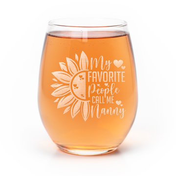 Sunflower Favorite Nanny Stemless Wine Glass