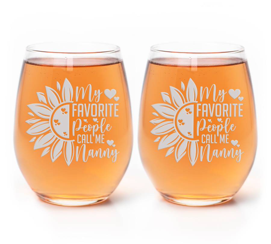 Sunflower Favorite Nanny Stemless Wine Glass