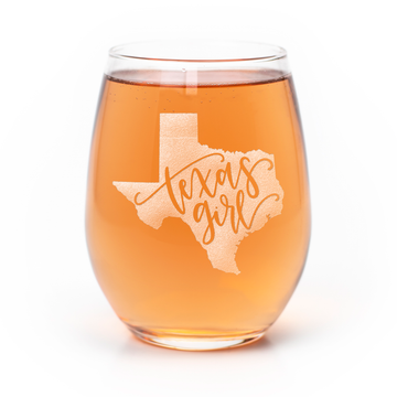 Texas Girl Stemless Wine Glass