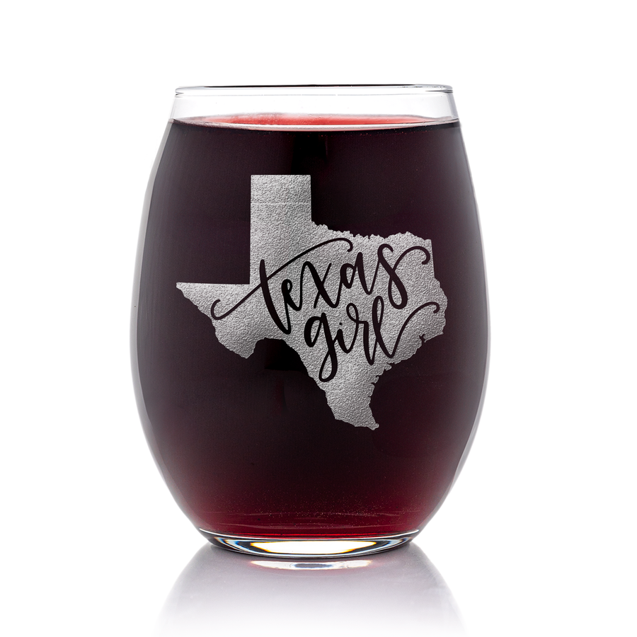 Texas Girl Stemless Wine Glass