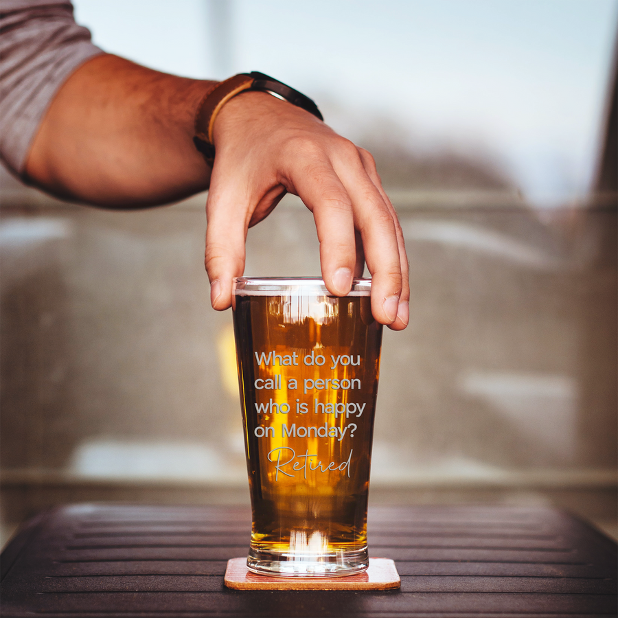 What Person Monday Retired Pint Glass