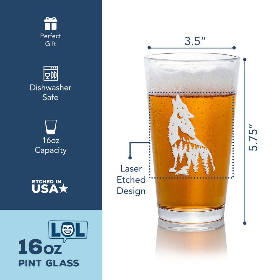 Wolf Howl Pint Glass