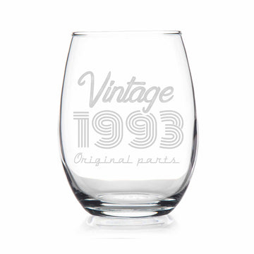 1993 Vintage Original Birthday Stemless Wine Glass
