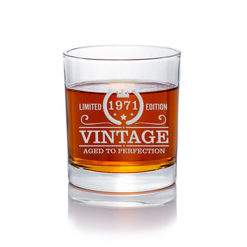 40Th Birthday Limited Vintage Round Rocks Glass