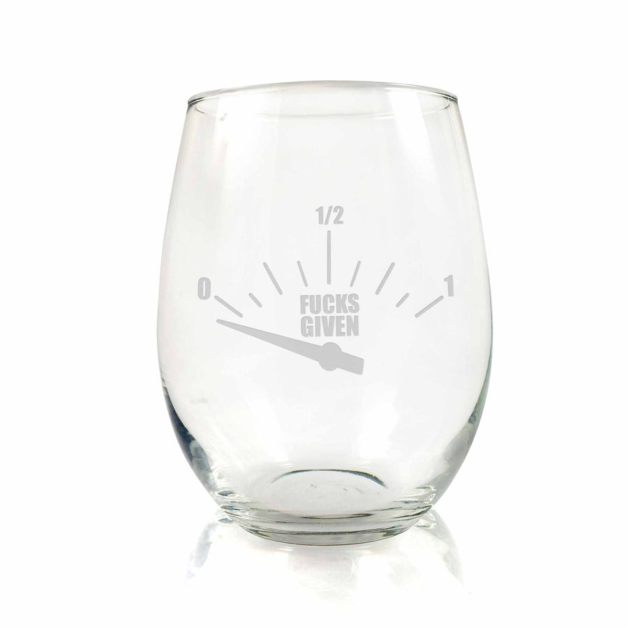 Amount Fcks Zero Given Stemless Wine Glass