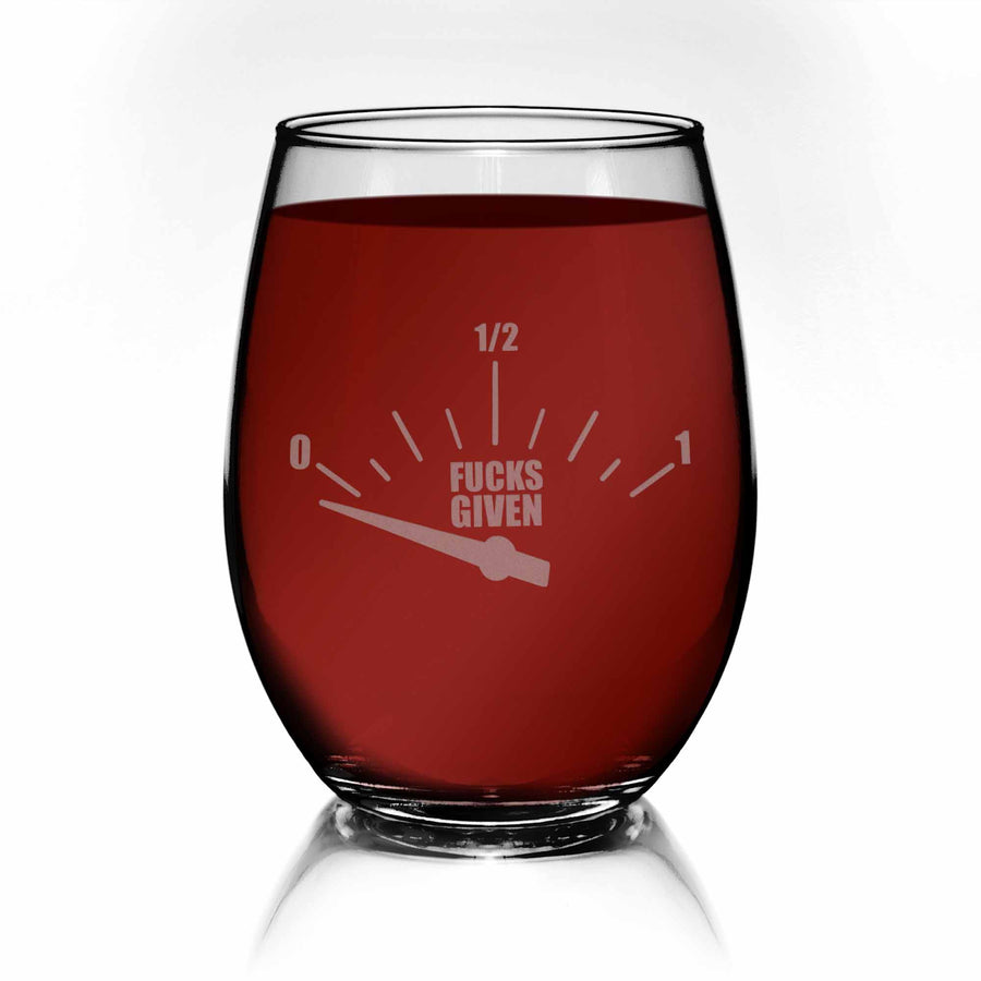 Amount Fcks Zero Given Stemless Wine Glass