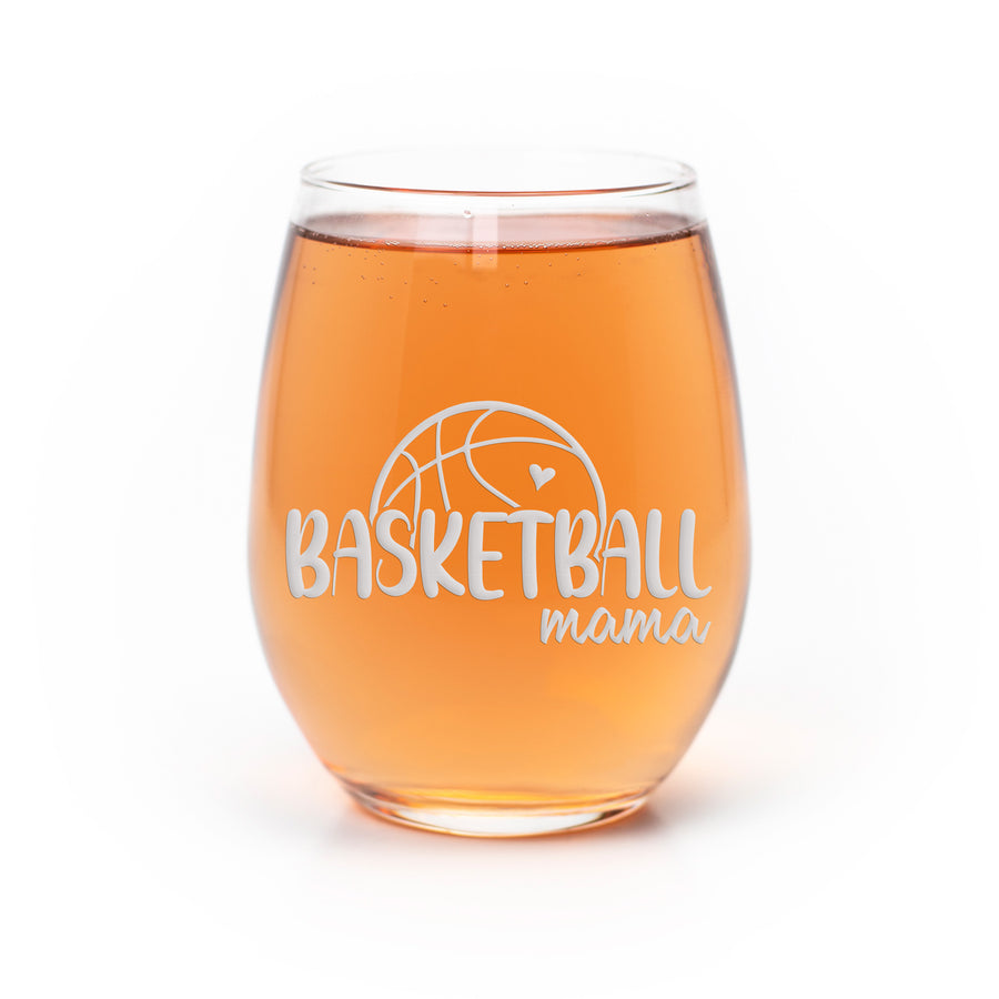 Basketball Mama Stemless Wine Glass