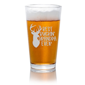 Best Buckin Grandpa Ever Pint Beer Glass