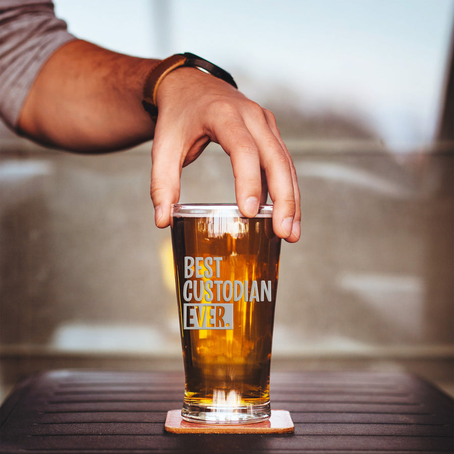 Best Custodian Ever Pint Beer Glass