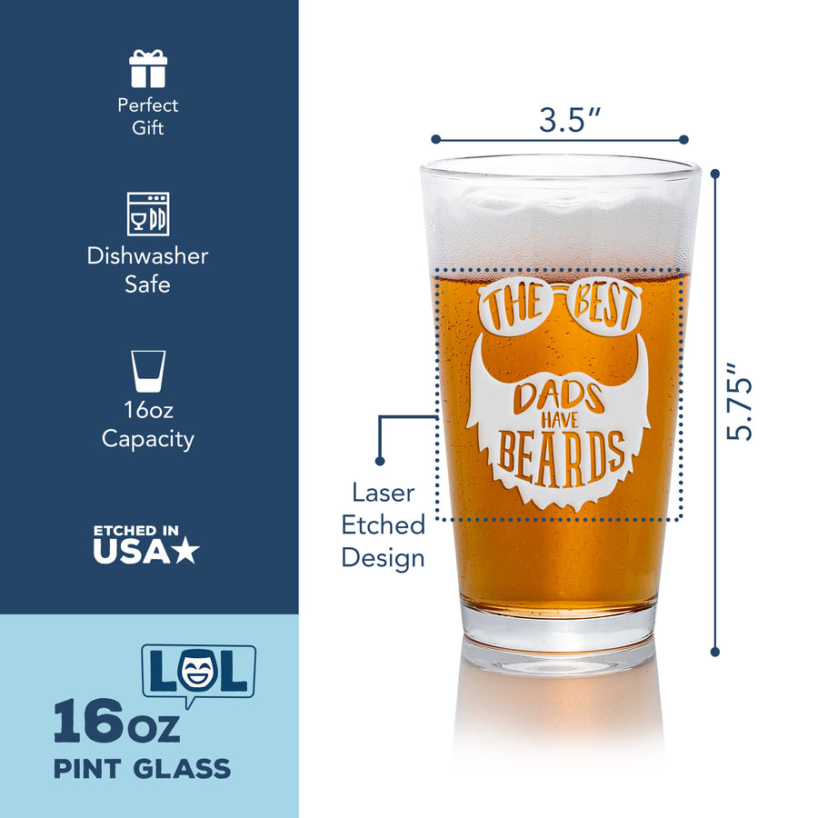 Best Dad Beards Pint Beer Glass