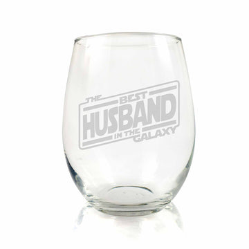 Best Husband In The Galaxy Stemless Wine Glass