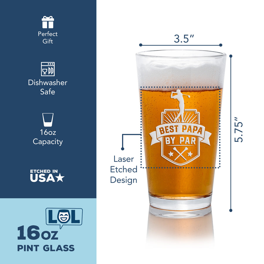 Best Papa By Par Pint Beer Glass