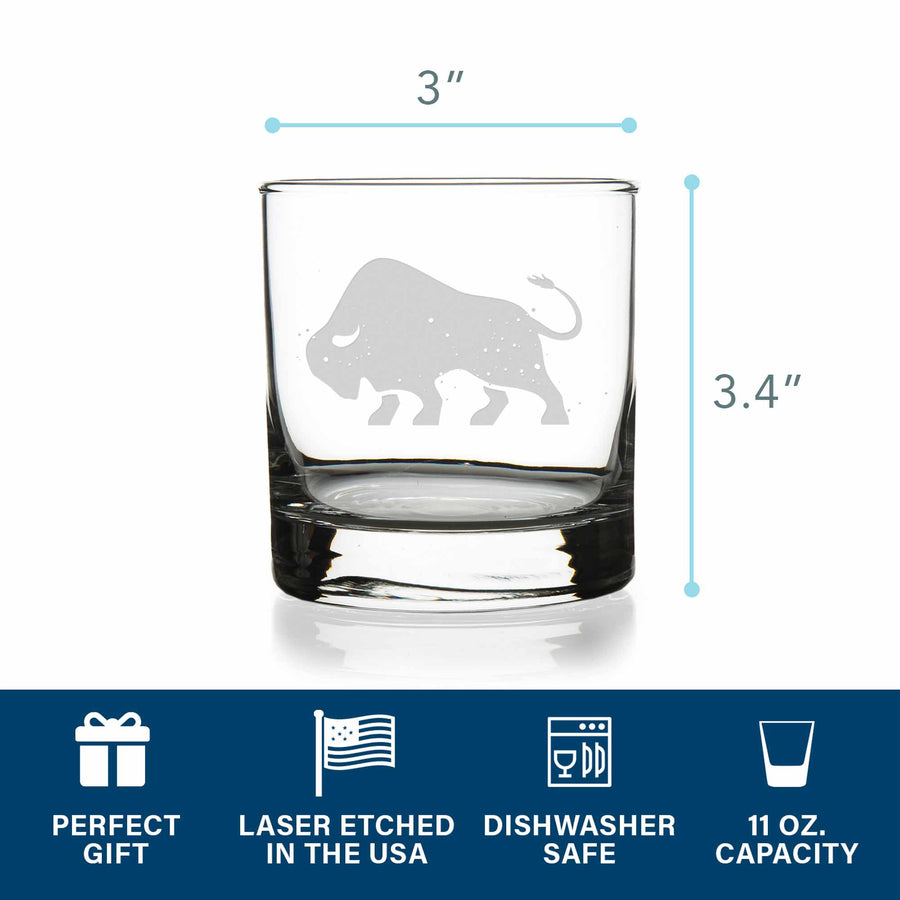 Bison Round Rocks Glass