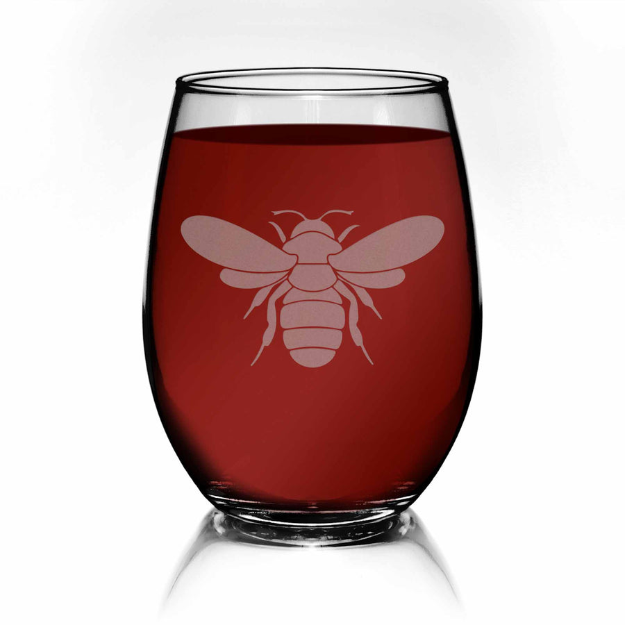 Bumble Bee Florist Bee Keeper Stemless Wine Glass