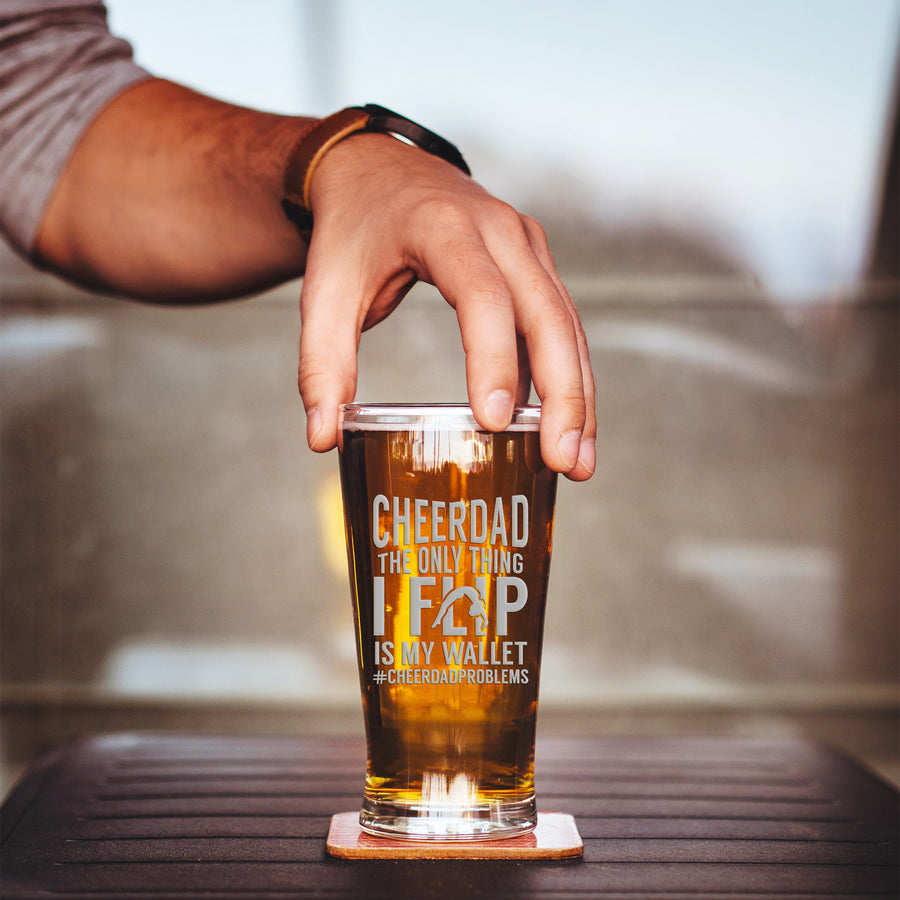 Cheer Dad Problems Pint Beer Glass