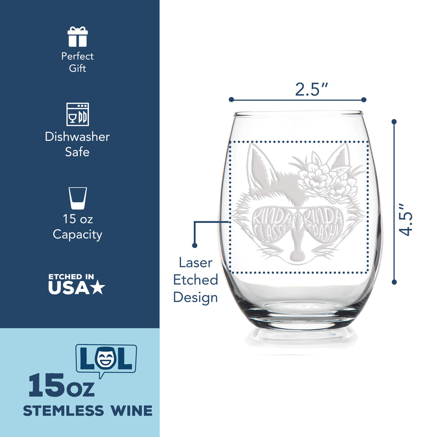 Classy Raccoon Stemless Wine Glass