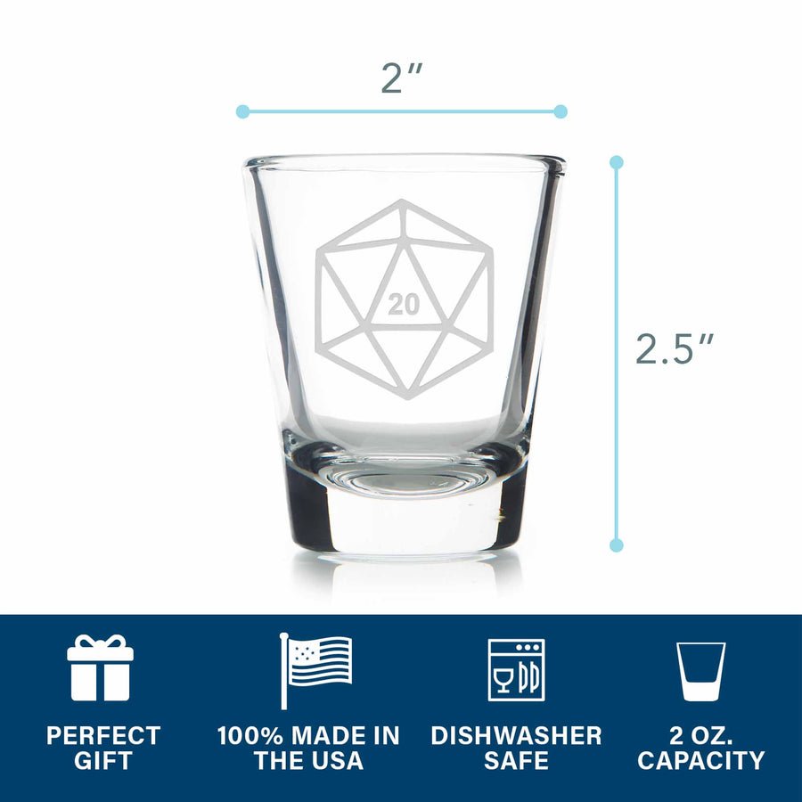 D20 Dnd Dice Standard Shot Glass