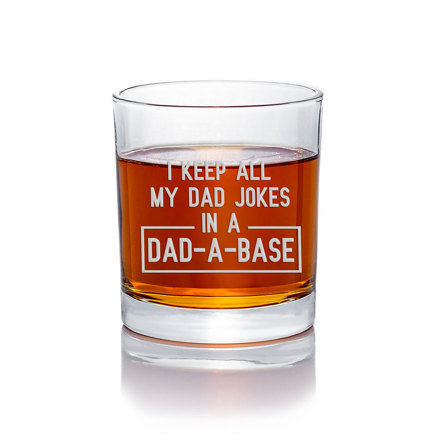 Dad A Base Dad Jokes Round Rocks Glass