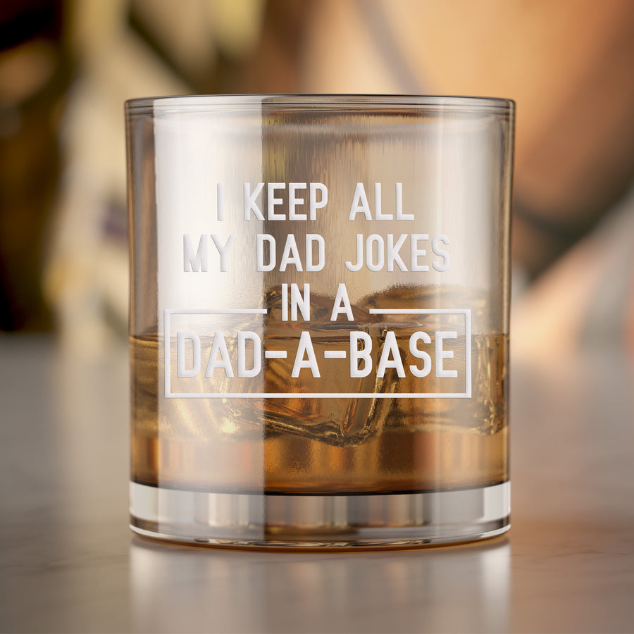 Dad A Base Dad Jokes Round Rocks Glass