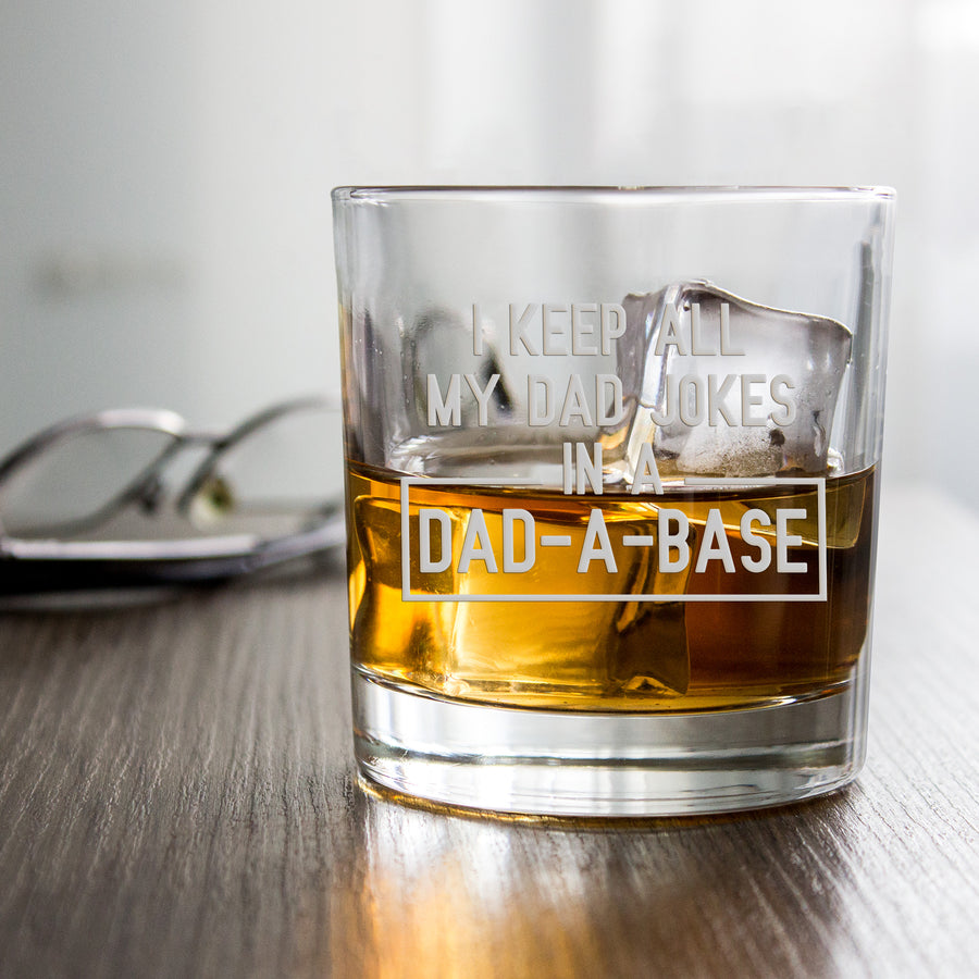 Dad A Base Dad Jokes Round Rocks Glass