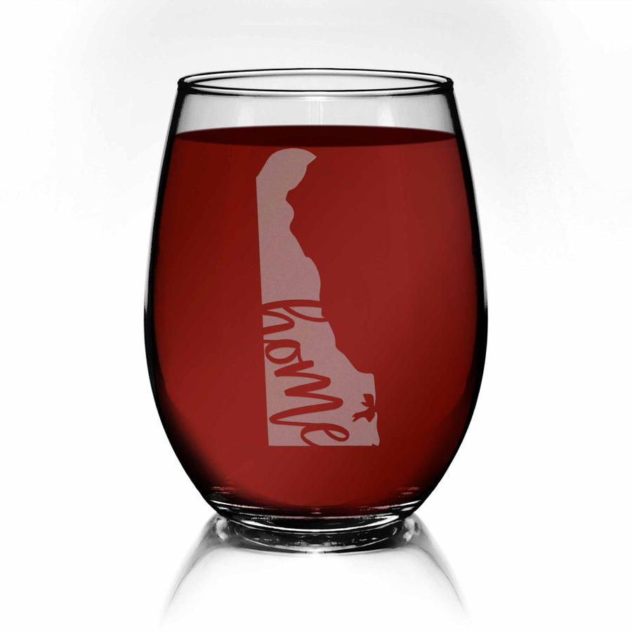 Delaware State Stemless Wine Glass