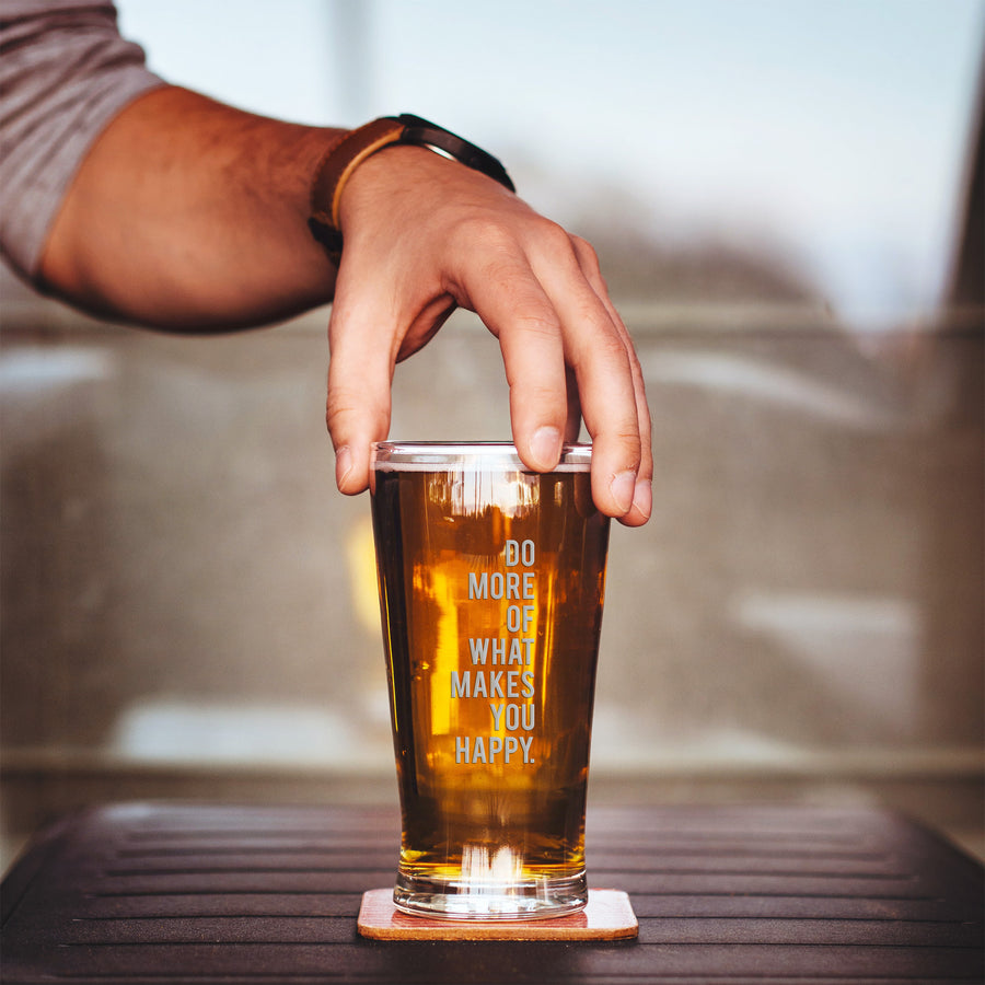 Do More Makes Happy Pint Beer Glass