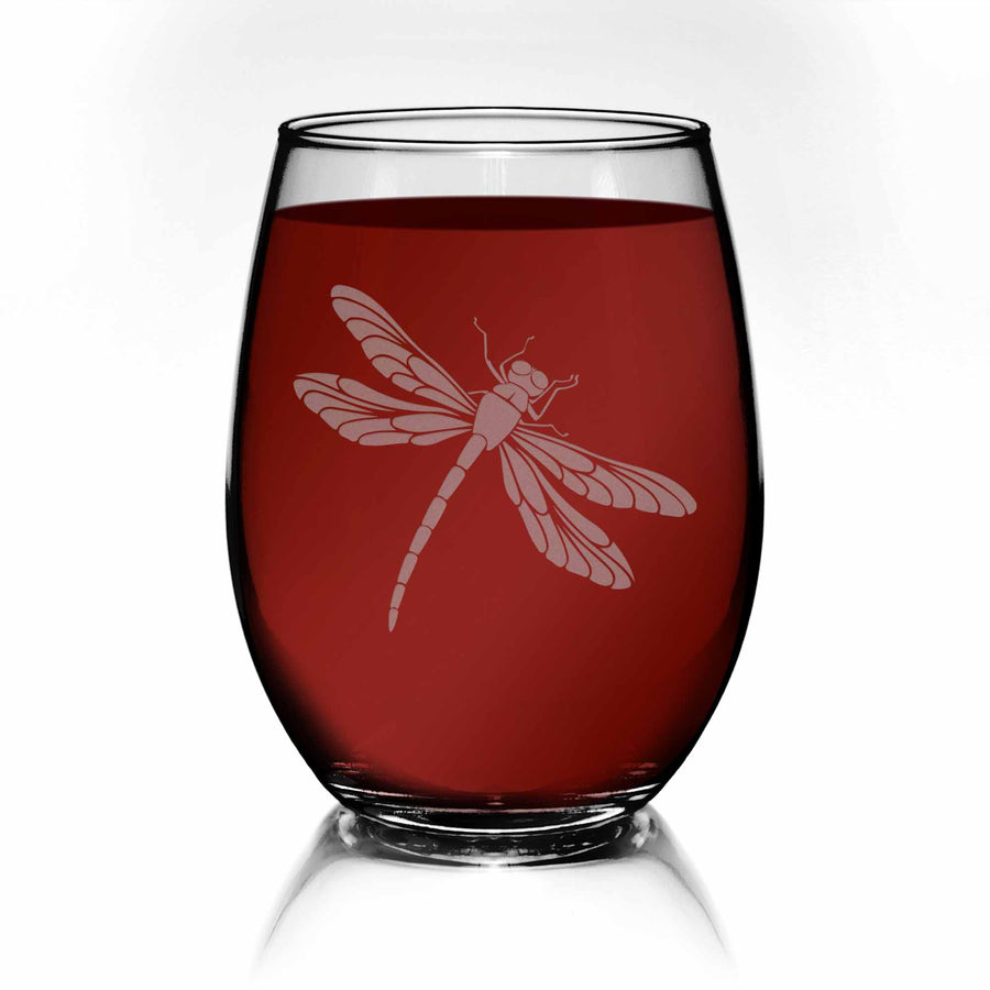 Dragonfly Stemless Wine Glass