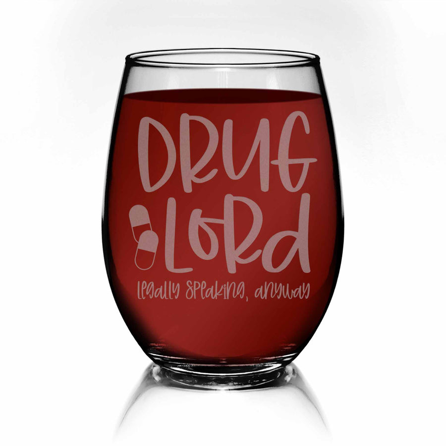 Drug Lord Pharmacy Stemless Wine Glass