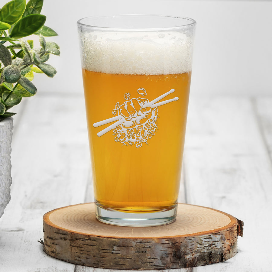 Drummer Punch Pint Beer Glass