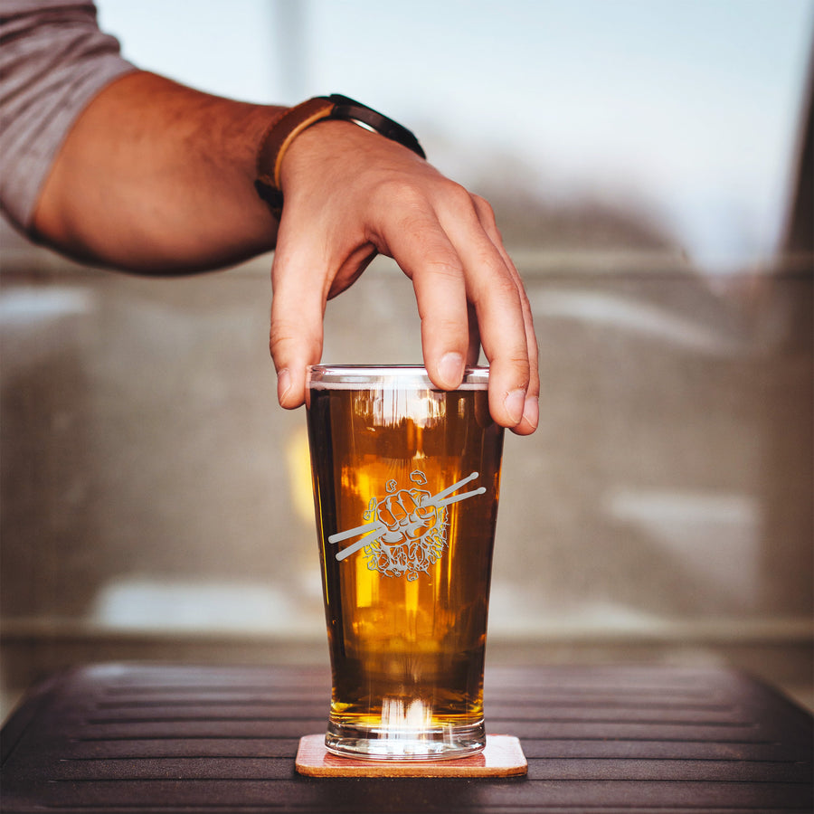 Drummer Punch Pint Beer Glass
