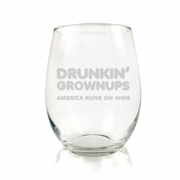 Drunkin Grownups Stemless Wine Glass