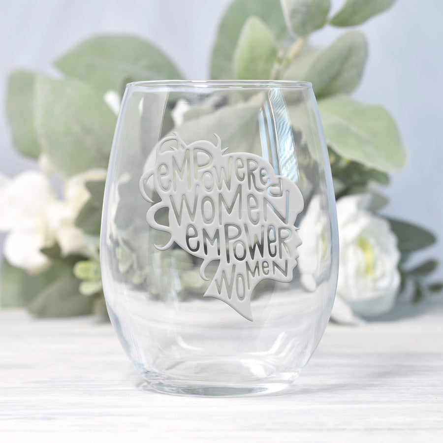 Empowered Women Stemless Wine Glass