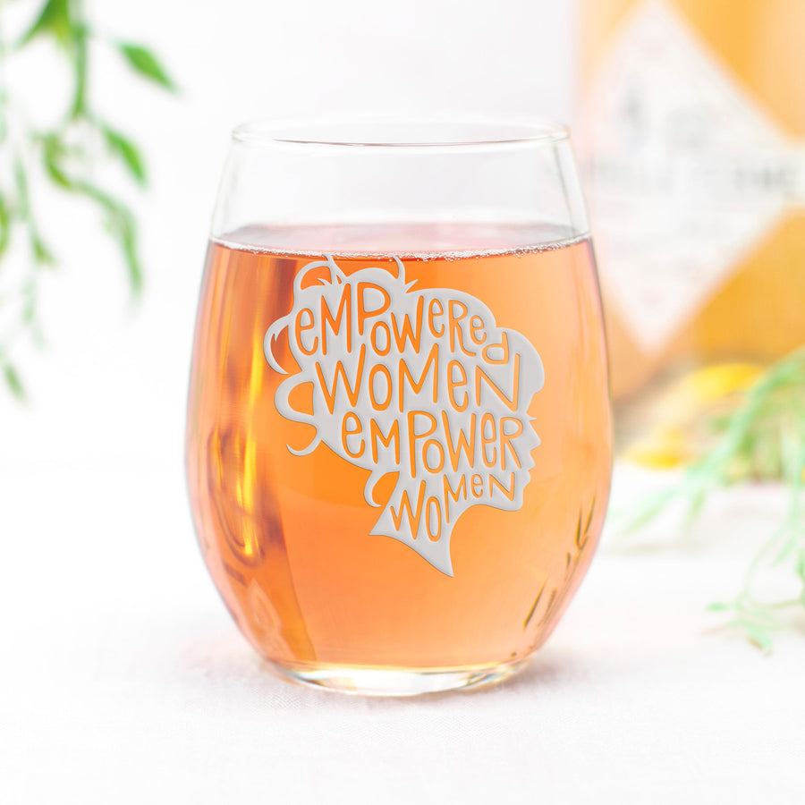Empowered Women Stemless Wine Glass