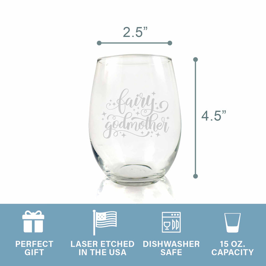 Fairy Godmother Stemless Wine Glass