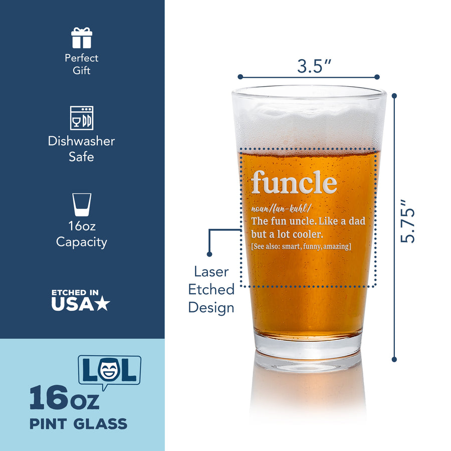 Funcle Definition Uncle Pint Beer Glass