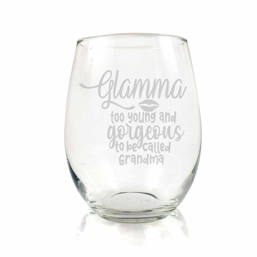 Glamma Too Young Gorgeous Grandma Stemless Wine Glass
