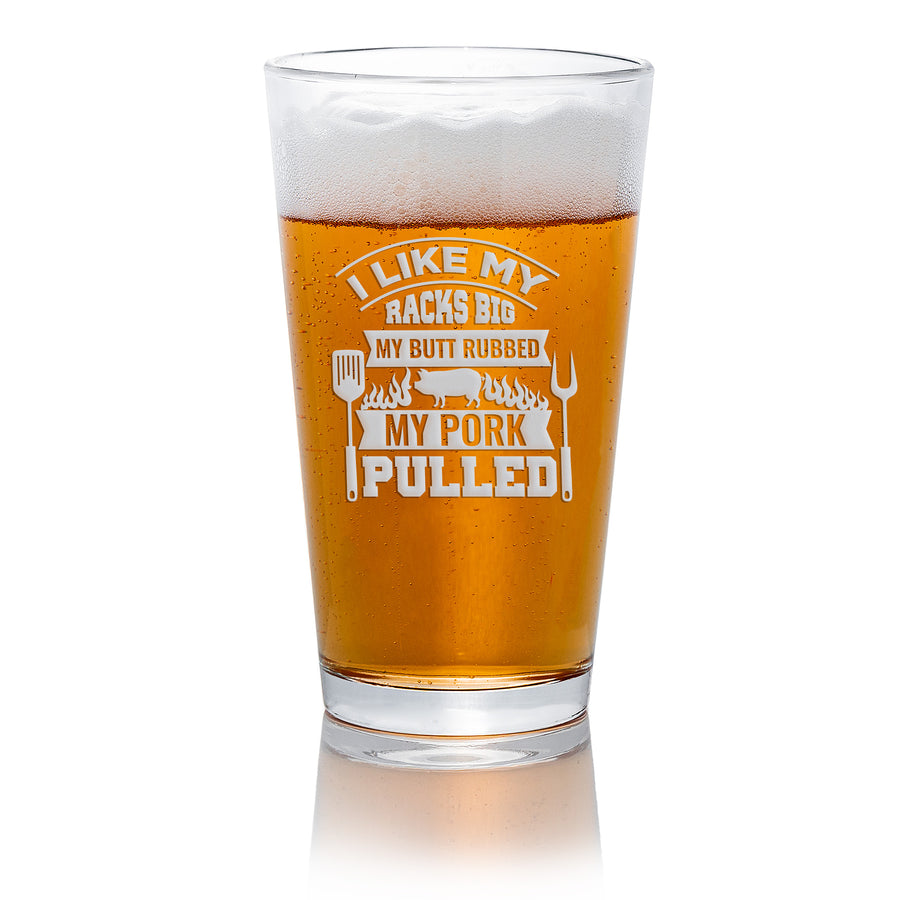 Like My Racks Big Bbq Pint Beer Glass