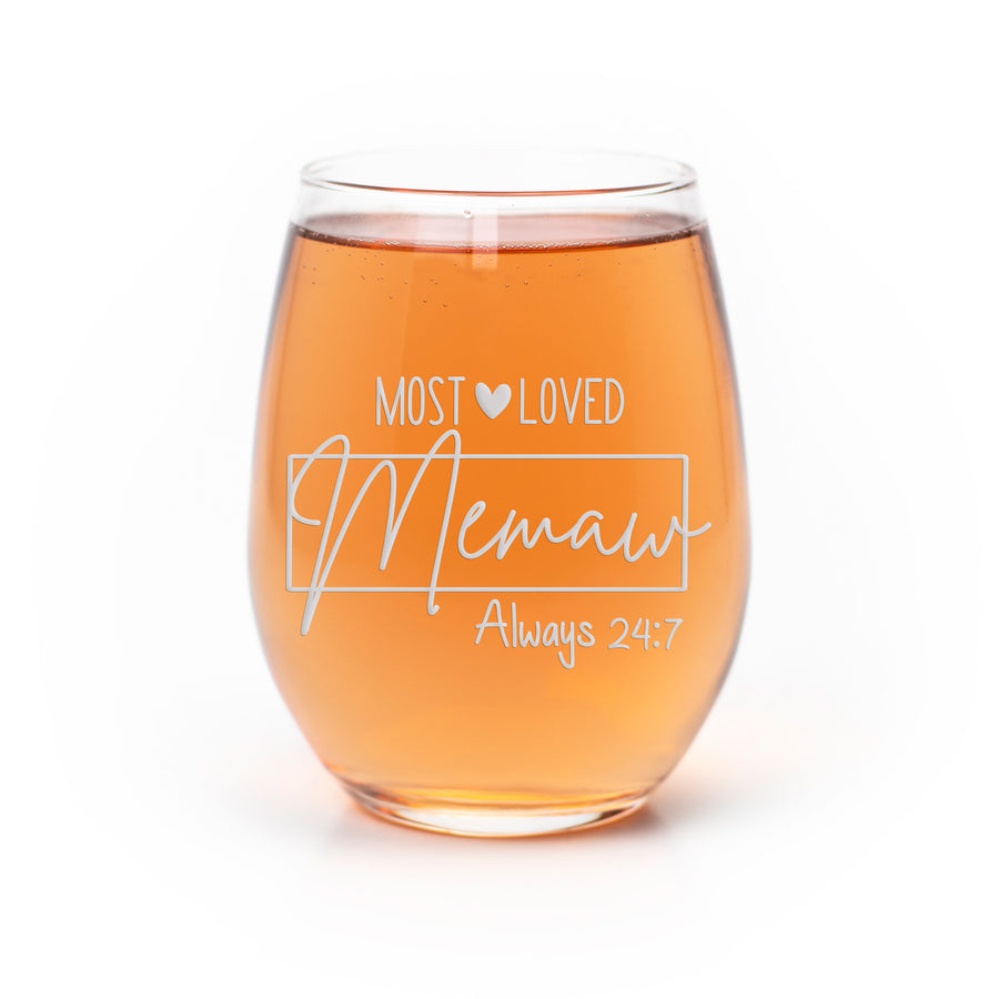 Memaw Most Loved Stemless Wine Glass