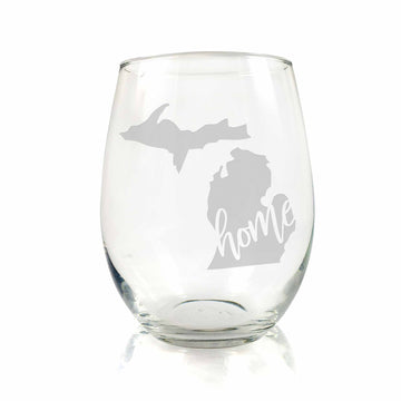 Michigan State Stemless Wine Glass