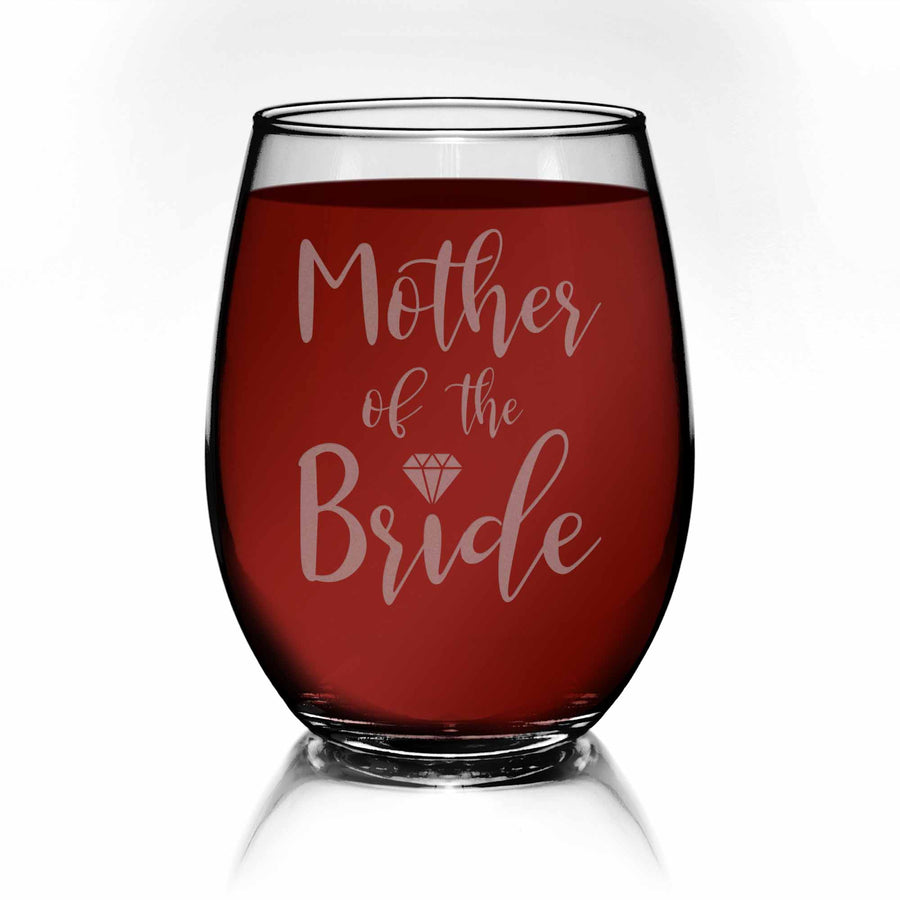 Mother Of The Bride Stemless Wine Glass
