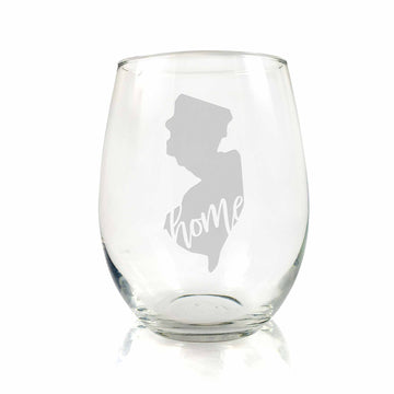 New Jersey State Stemless Wine Glass